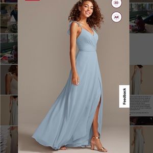 David’s bridal dress,size 2, Ruffle Spaghetti Strap Chiffon Bridesmaid Dress